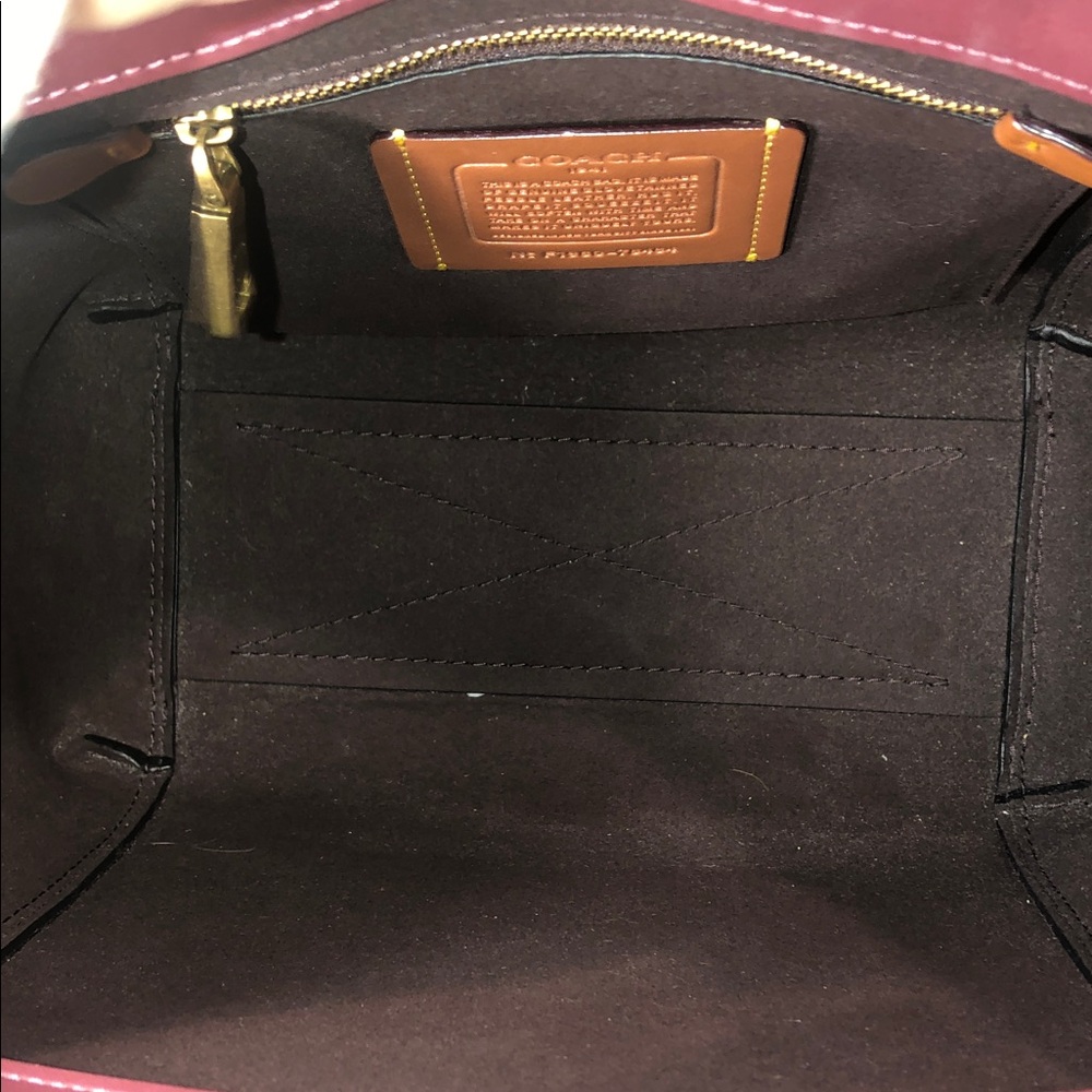 COACH 1941 Troupe Tote Colorblock in Vintage Mauve Brown Burgundy Satchel - Picture 9 of 17
